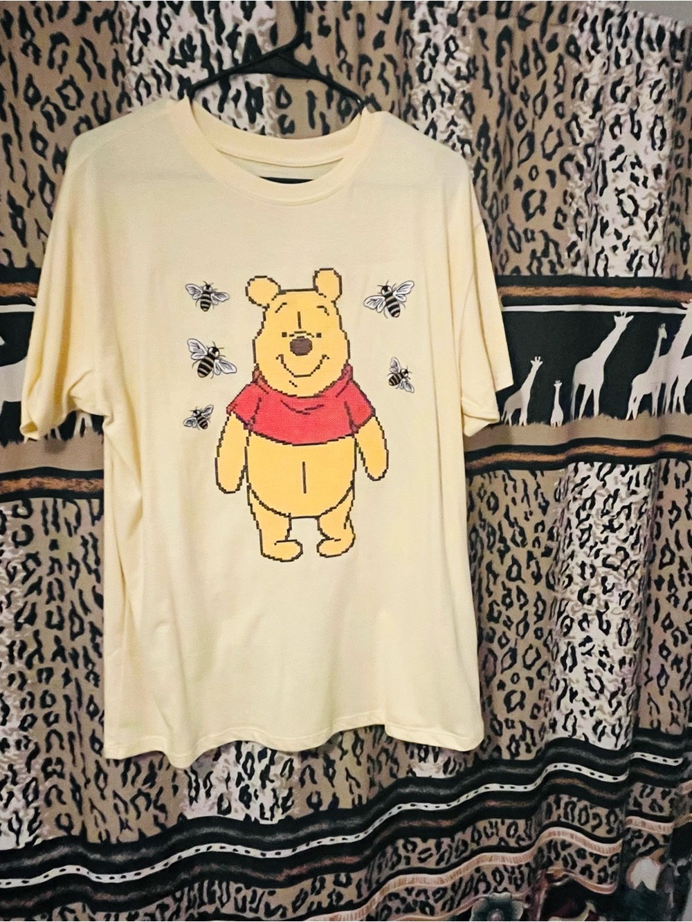 Disney Yellow Winnie the Pooh Short Sleeve Tee with Red Shirt Detail